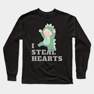 I Steal Hearts Dinosaur Long Sleeve T-Shirt